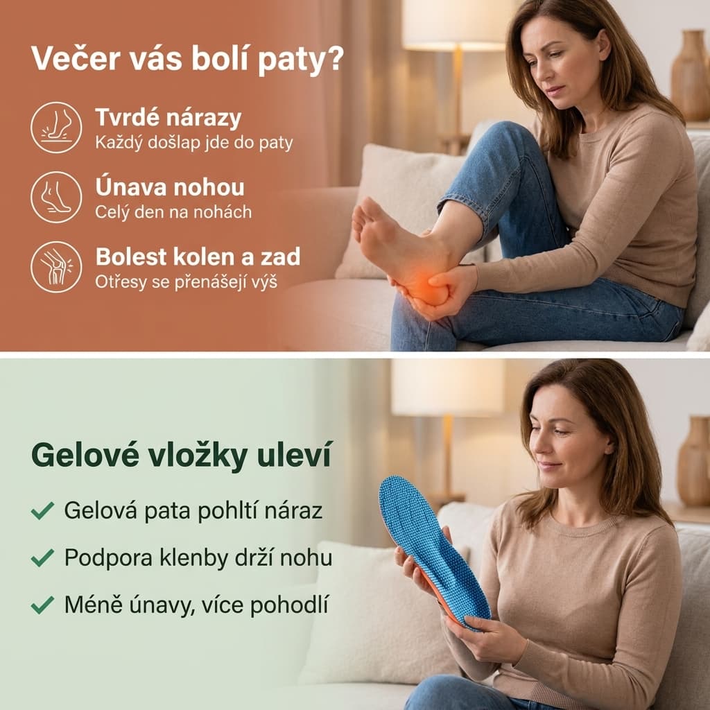 Gelové vložky do bot při bolesti paty – úleva a tlumení nárazů